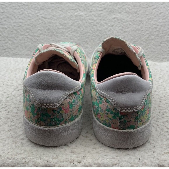 Converse Low Top Sneakers Womens 9 Green Pink Floral Colorful Shoes 555951C - Picture 5 of 10